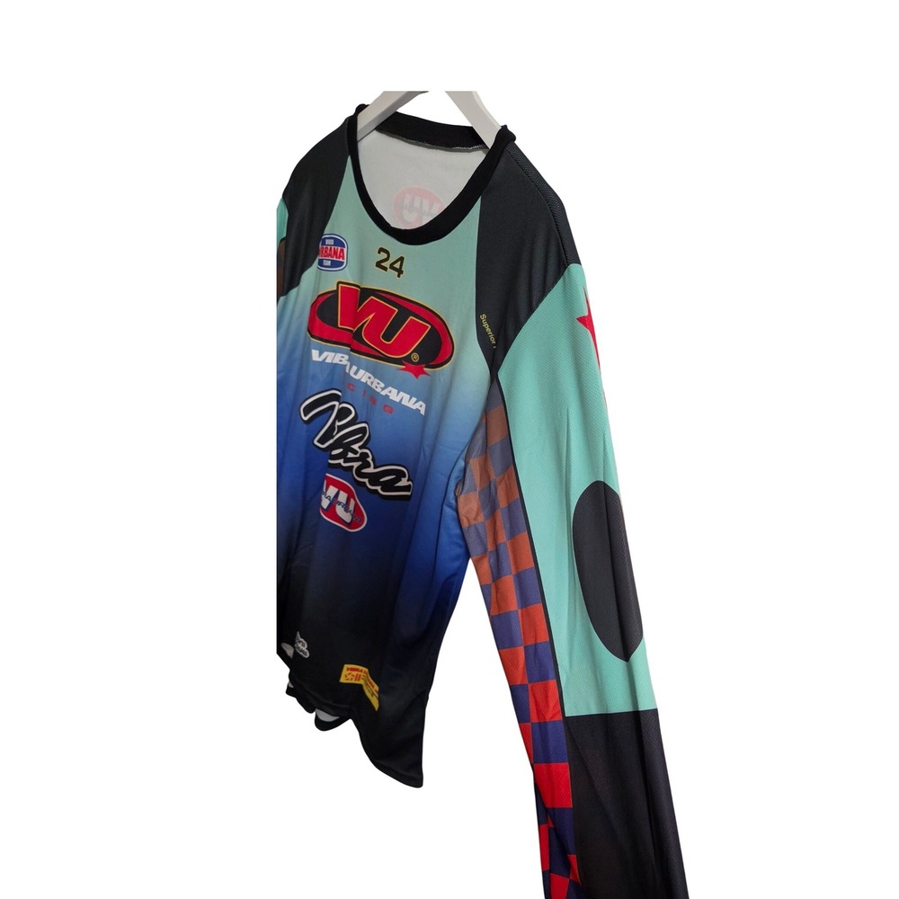 Vibra Urbana Racing Jersey Mens Large Blue Teal Excellent Reggaeton Festival - Picture 3 of 8